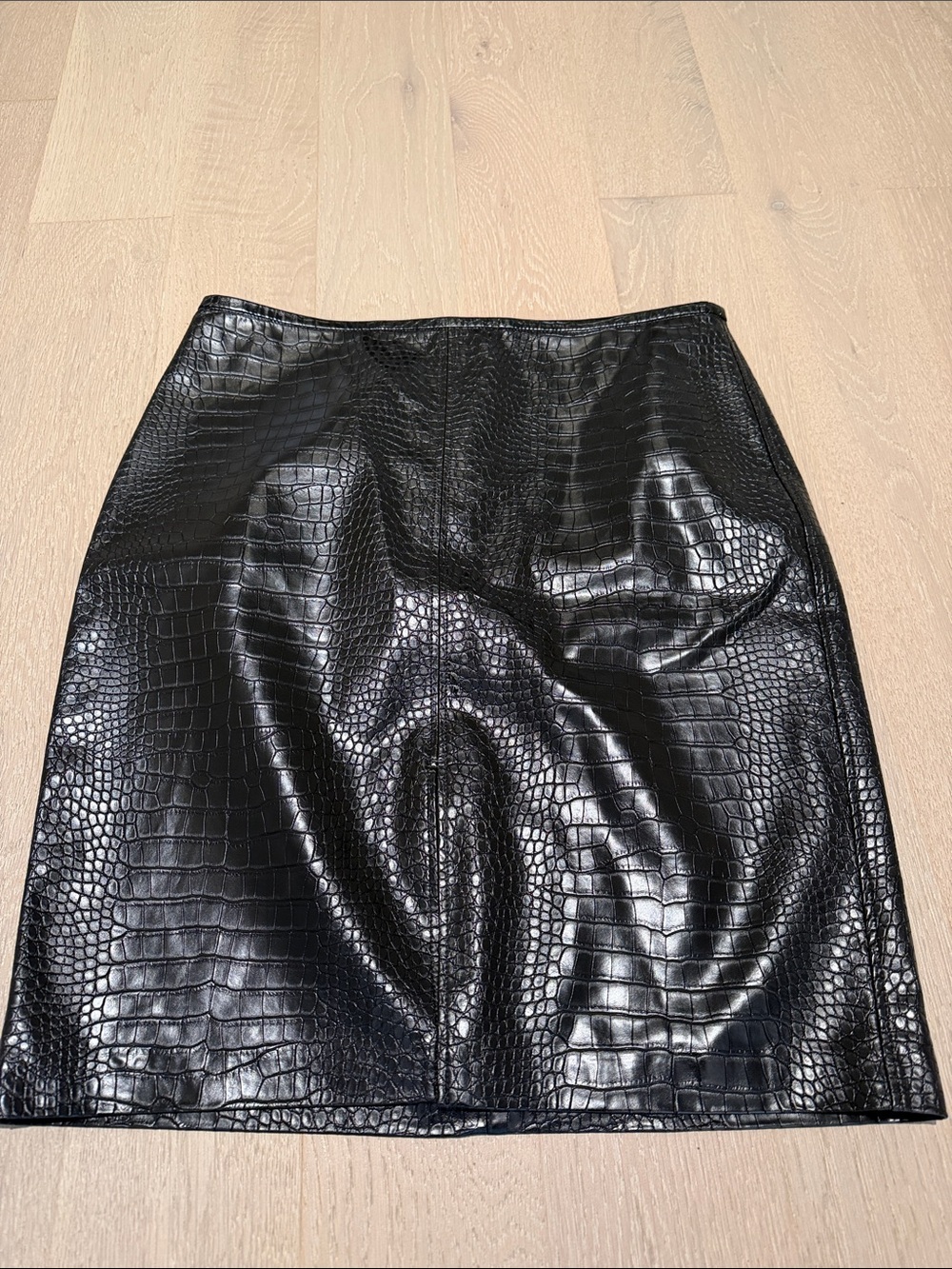 J. Crew Pencil skirt in croc-embossed faux leather